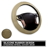 UNIVERSAL Car Silicone Rubber Steering Wheel Cover (Gray) 38CM Fits Most Japanese