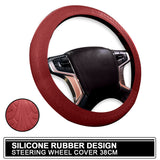 UNIVERSAL Car Silicone Rubber Steering Wheel Cover (Gray) 38CM Fits Most Japanese