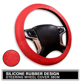 UNIVERSAL Car Silicone Rubber Steering Wheel Cover (Gray) 38CM Fits Most Japanese