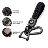 Genuine Leather Car Weave Keychain Key Holder Zinc Alloy