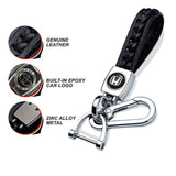 Genuine Leather Car Weave Keychain Key Holder Zinc Alloy