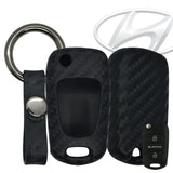 HYUNDAI Carbon Fiber Soft Silicone Key Fob Case