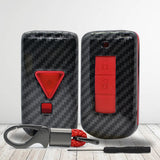 Mitsubishi Hard plastic carbon buttons Car Key Case Carbon Fiber Shell