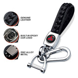 Genuine Leather Car Weave Keychain Key Holder Zinc Alloy
