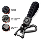 Genuine Leather Car Weave Keychain Key Holder Zinc Alloy