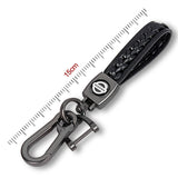 Genuine Leather Car Weave Keychain Key Holder Zinc Alloy