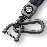 Genuine Leather Car Weave Keychain Key Holder Zinc Alloy