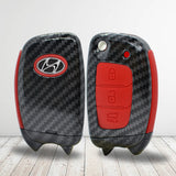 Hyundai Hard plastic carbon buttons Car Key Case Carbon Fiber Shell