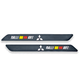 2Pcs Ralliart Carbon Fiber Front&Rear Bumper Protector