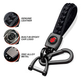Genuine Leather Car Weave Keychain Key Holder Zinc Alloy