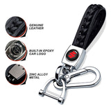 Genuine Leather Car Weave Keychain Key Holder Zinc Alloy