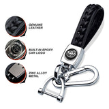 Genuine Leather Car Weave Keychain Key Holder Zinc Alloy