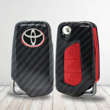 Toyota Hard plastic carbon buttons Car Key Case Carbon Fiber Shell