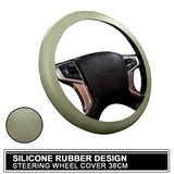 Universal Car Silicone Rubber Steering Wheel Cover 38CM Fits Most Japanese Cars