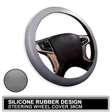 Universal Car Silicone Rubber Steering Wheel Cover 38CM Fits Most Japanese Cars