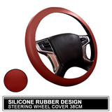 Universal Car Silicone Rubber Steering Wheel Cover 38CM Fits Most Japanese Cars