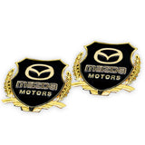2pcs Mazda Car Badge Decal Car Logo Chrome Emblem Sticker Gold/Silver