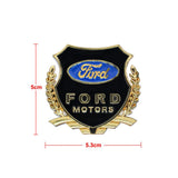 2pcs Ford Car Badge Decal Car Logo Chrome Emblem Sticker Gold/Silver