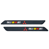 2Pcs Ralliart Carbon Fiber Front&Rear Bumper Protector
