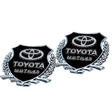 2pcs Toyota Car Badge Decal Car Logo Chrome Emblem Sticker Gold/Silver