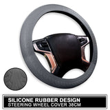 UNIVERSAL Car Silicone Rubber Steering Wheel Cover (Gray) 38CM Fits Most Japanese