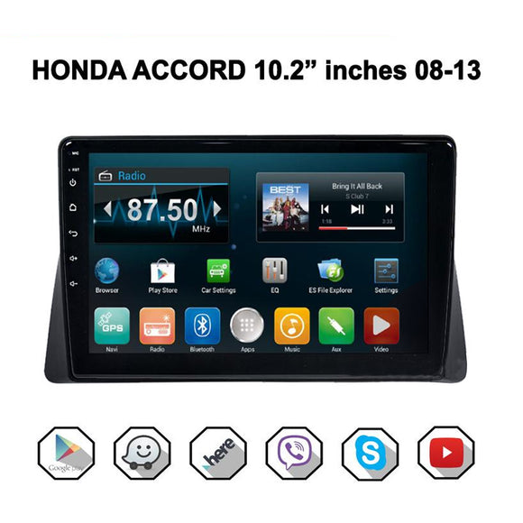 Honda Accord 2008-2013 Model Car Android Stereo Head Unit 10.2  inches (Stereo and Frame)