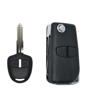 2 Button Remote Flip Key Fob Shell Case for Mitsubishi