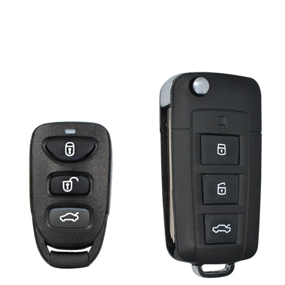 Flip Key Kia / Hyundai  Conversion Car key Fob Case Shell