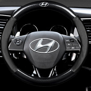 Hyundai car steering wheel cover to dazzle leather carbon fiber handle