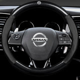 Nissan car steering wheel cover to dazzle leather carbon fiber handle