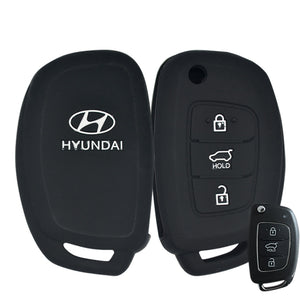 Hyundai Matt Black Soft Silicone Car Key remote Holder (High Quality)