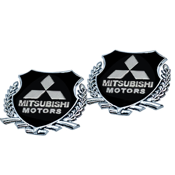 2pcs Mitsubishi Car Badge Decal Car Logo Chrome Emblem Sticker Gold/Silver