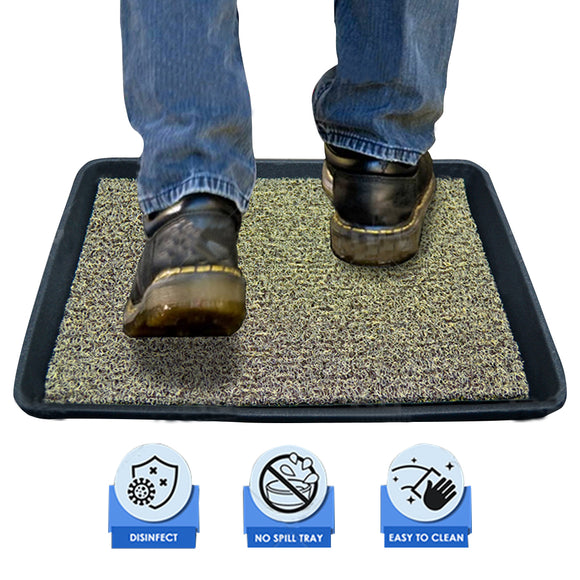 Disinfecting Mat w/ Tray Sterilizing Sanitizing Anti-bacterial Shoe Sole Cleaner Foot Bath