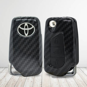 Toyota Hard plastic carbon buttons Car Key Case Carbon Fiber Shell