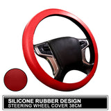 Universal Car Silicone Rubber Steering Wheel Cover 38CM Fits Most Japanese Cars