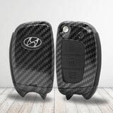 Hyundai Hard plastic carbon buttons Car Key Case Carbon Fiber Shell