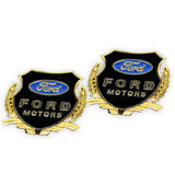 2pcs Ford Car Badge Decal Car Logo Chrome Emblem Sticker Gold/Silver