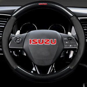 Isuzu car steering wheel cover to dazzle leather carbon fiber handle
