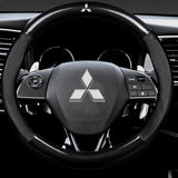 MITSUBISHI car steering wheel cover to dazzle leather carbon fiber handle