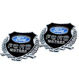 2pcs Ford Car Badge Decal Car Logo Chrome Emblem Sticker Gold/Silver