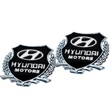 2pcs Hyundai Car Badge Decal Car Logo Chrome Emblem Sticker Gold/Silver