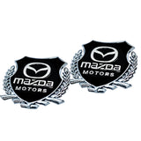 2pcs Mazda Car Badge Decal Car Logo Chrome Emblem Sticker Gold/Silver