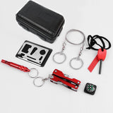 SOS Mini Survival Kit Emergency Box Outdoor Survival Kits Black and Red