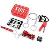 SOS Mini Survival Kit Emergency Box Outdoor Survival Kits Black and Red