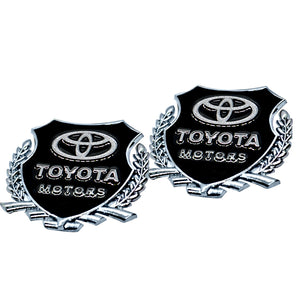 2pcs Toyota Car Badge Decal Car Logo Chrome Emblem Sticker Gold/Silver